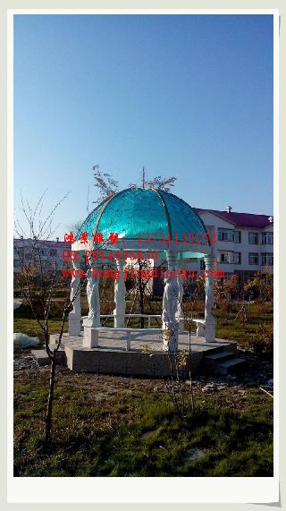 歐式石雕涼亭 漢白玉石雕涼亭 石雕涼亭工程案例