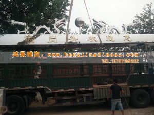 城市不銹鋼雕塑工程案例 標(biāo)志性村口雕塑